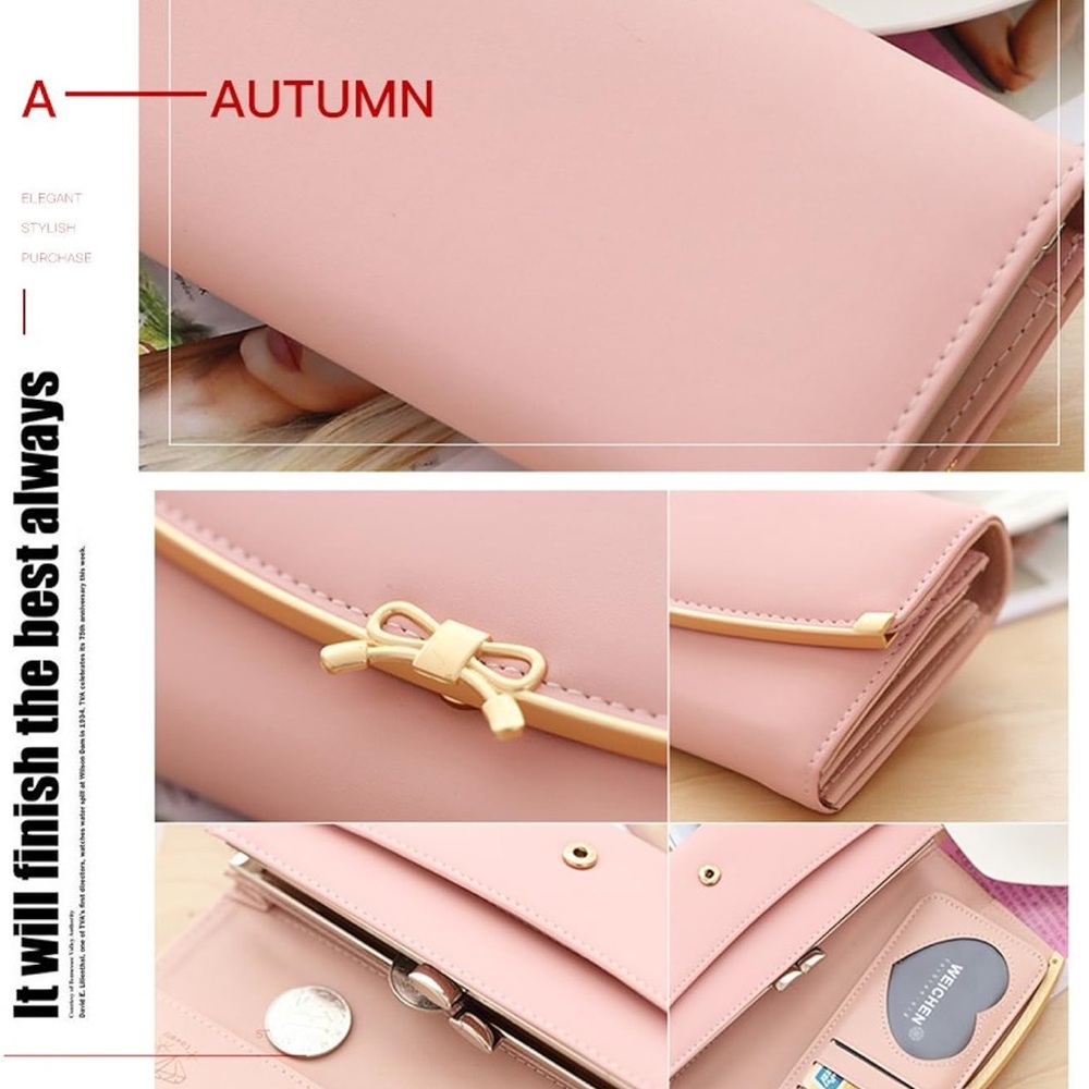 Elegant Pink Clutch with Gold Accent - Picture 3 of 4